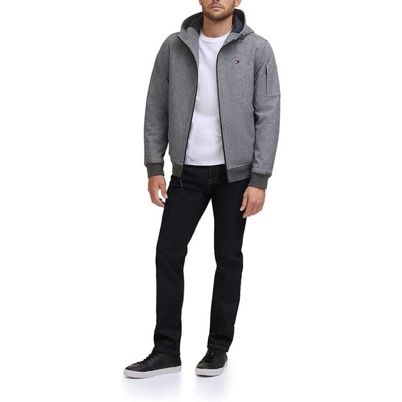 TOMMY HILFIGER Men's Water / Wind Resistant Bomber Coat SIZE SMALL Gray NWT - Picture 3 of 7